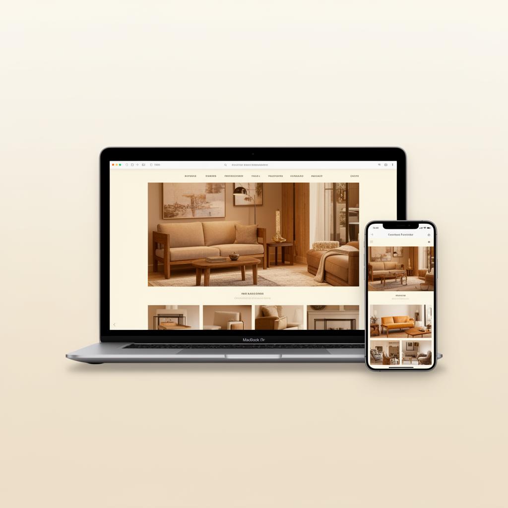 Mockup do site Atemporal Móveis